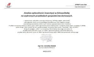 Analiza opłacalności inwestycji w fotowoltaikę na przykładach wybranych gospodarstw domowych