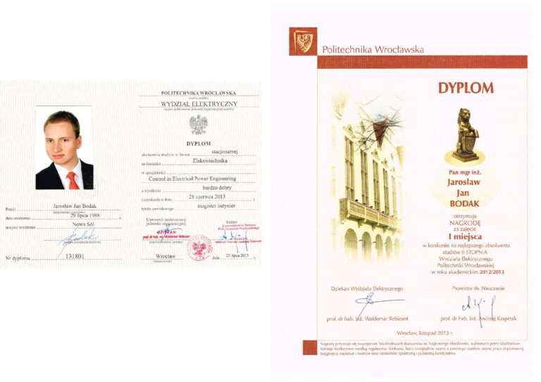 Dyplom magistra inżyniera
