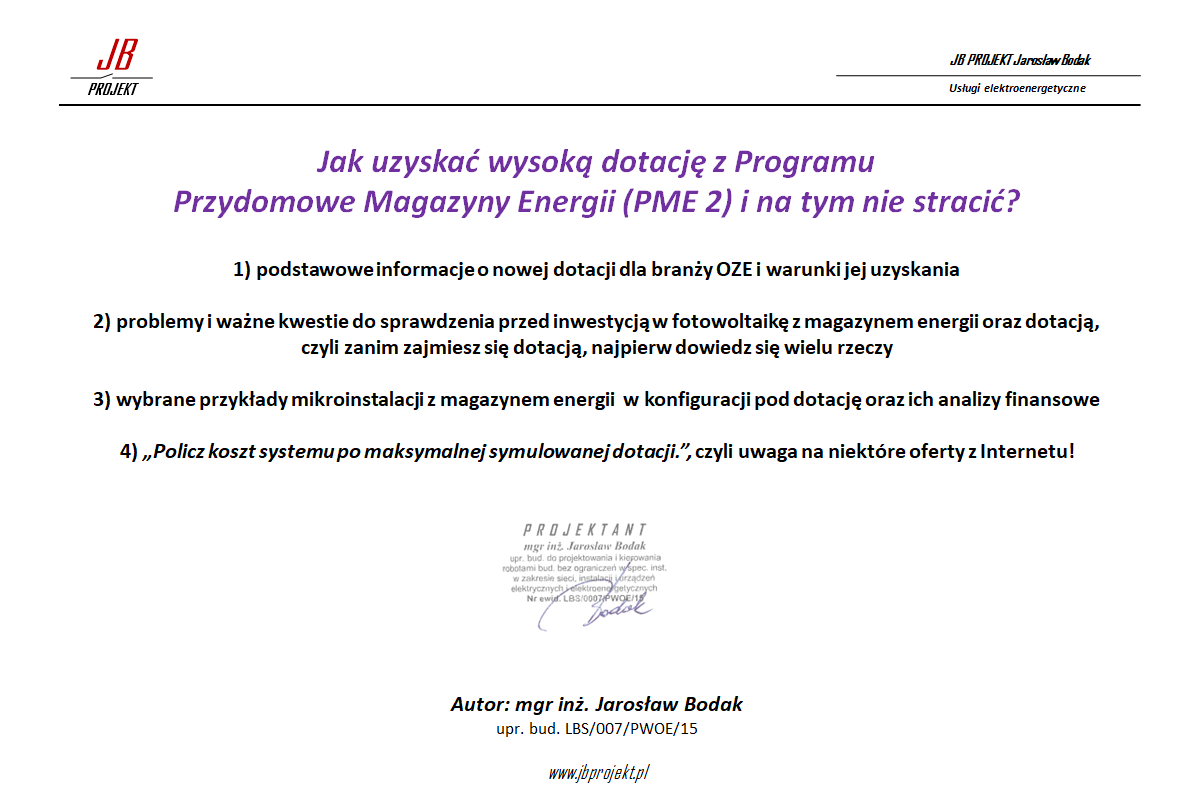 Jak uzyskać wysoką dotację z Programu „Przydomowe Magazyny Energii” (PME 2) i na tym nie stracić?