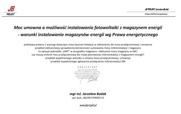 Moc umowna a fotowoltaika Moc umowna a fotowoltaika