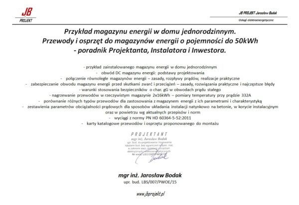 Przykład magazynu energii w domu jednorodzinnym Przykład magazynu energii w domu jednorodzinnym