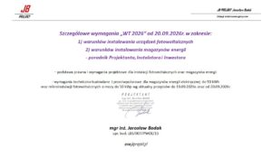 Szczegółowe wymagania „WT 2026” od 20.09.2026 — warunki instalowania urządzeń fotowoltaicznych i magazynów energii (poradnik Projektanta, Instalatora i Inwestora)